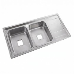 سينک ظرفشویی استیل دو لگنه لگن چپ آخنبرگ مدل FS-104