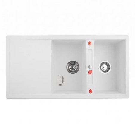 سينک ظرفشویی گرانیتی دو لگنه سفید آخنبرگ مدل GS-204