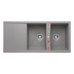 سينک ظرفشویی گرانیتی دو لگنه آخنبرگ مدل GS-204 رنگ خاکستری