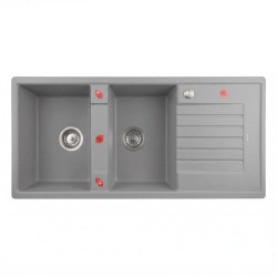 سينک ظرفشویی گرانیتی دو لگنه آخنبرگ مدل GS-203 رنگ خاکستری