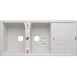سينک ظرفشویی گرانیتی دو لگنه آخنبرگ مدل GS-202 رنگ سفید