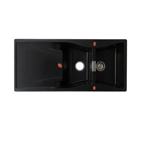 سينک ظرفشویی گرانیتی دو لگنه آخنبرگ مدل GS-205 رنگ مشکی