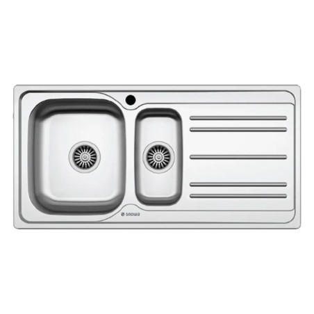 سينک ظرفشویی استیل دو لگنه اسنوا مدل SS-42155